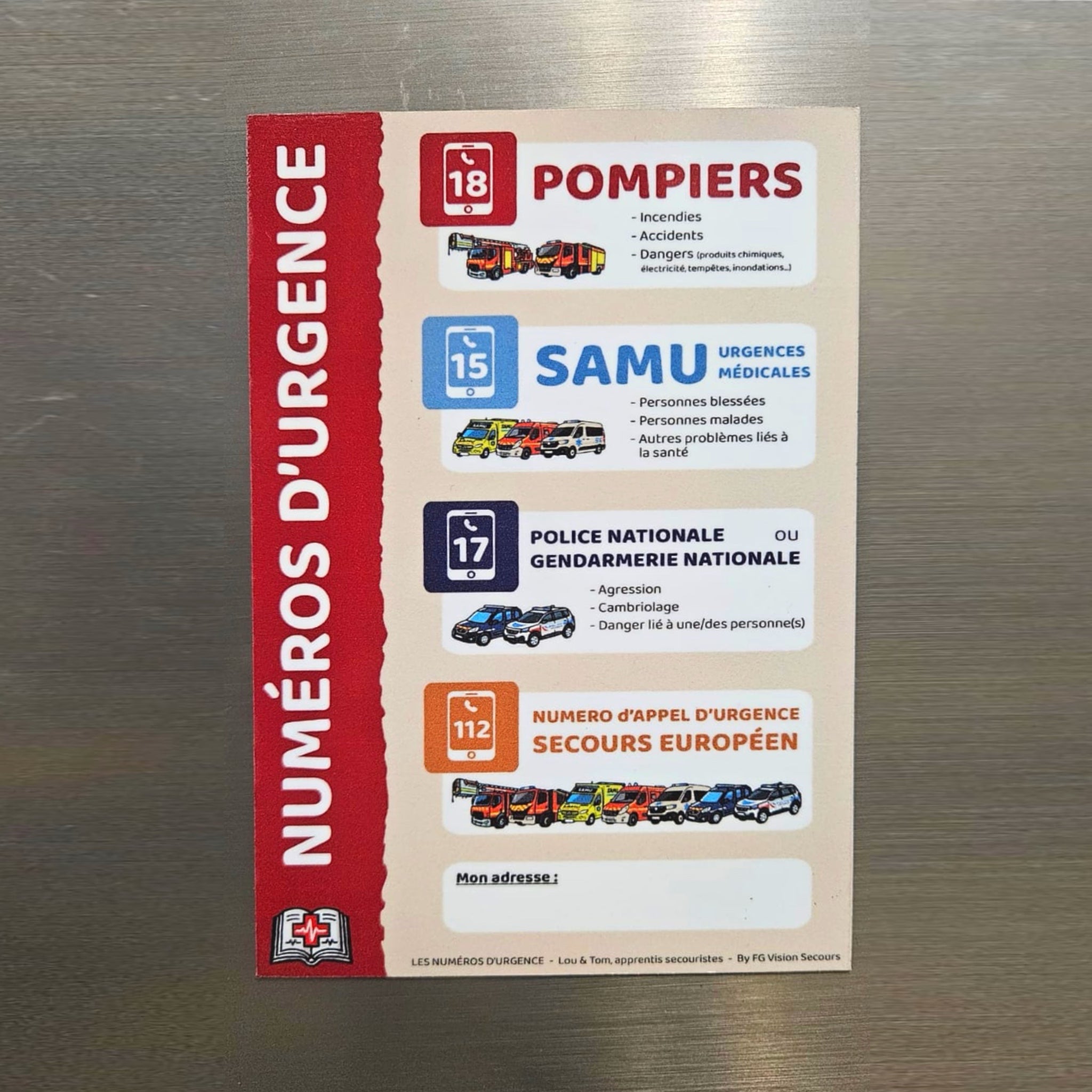 Plaquettes aimantée - Numéros d’urgence