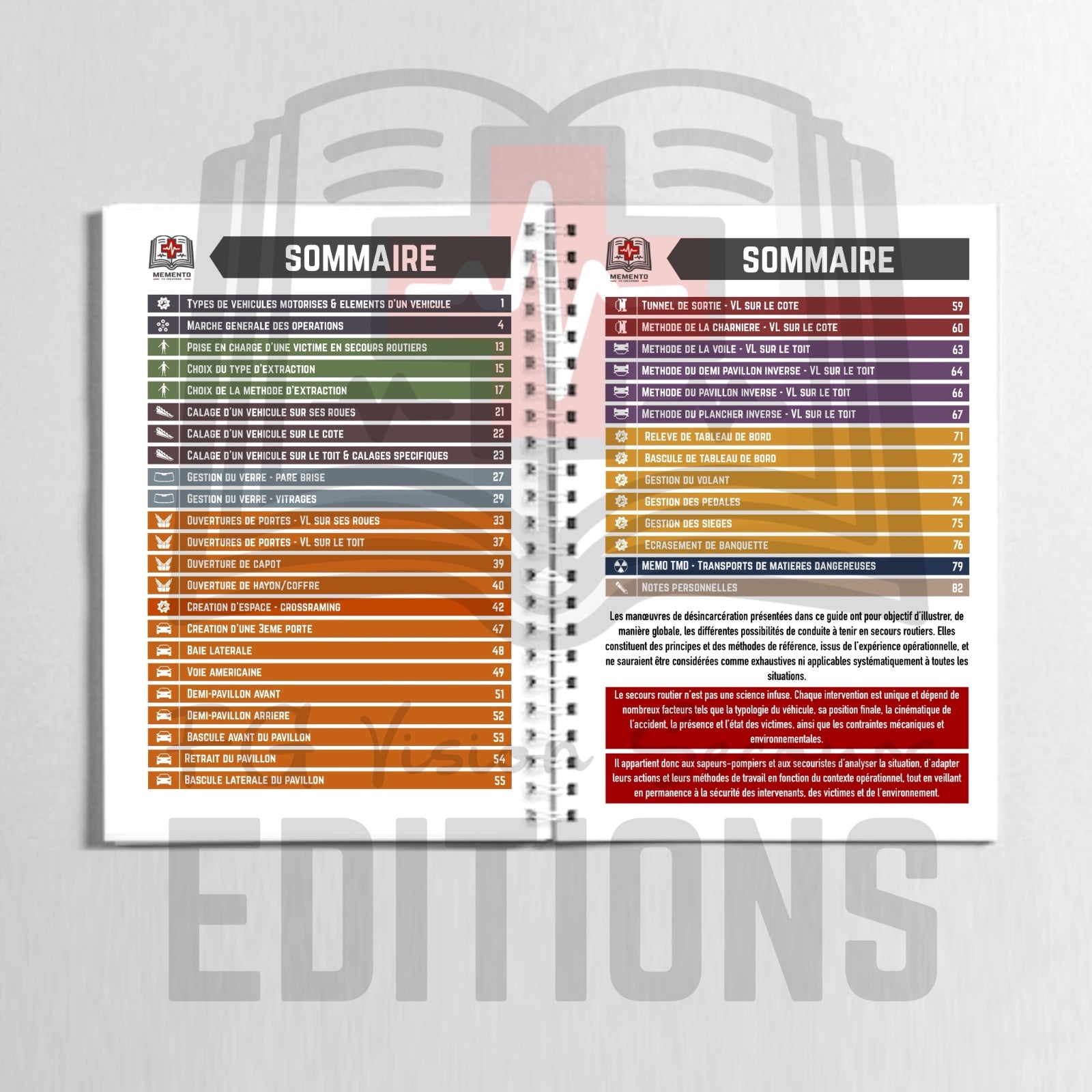 Memento SR - Guide technique de secours routiers (frais de port inclus)